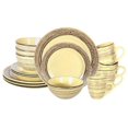 thumbnail image 1 of Stoneware Handcrafted Tree Effected Glaze Dinnerware Set (Bamboo, Service for 4-16pc Set), 1 of 6