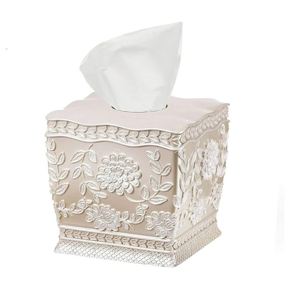saney Tissue Box Rose Vine, Beige-Taupe
