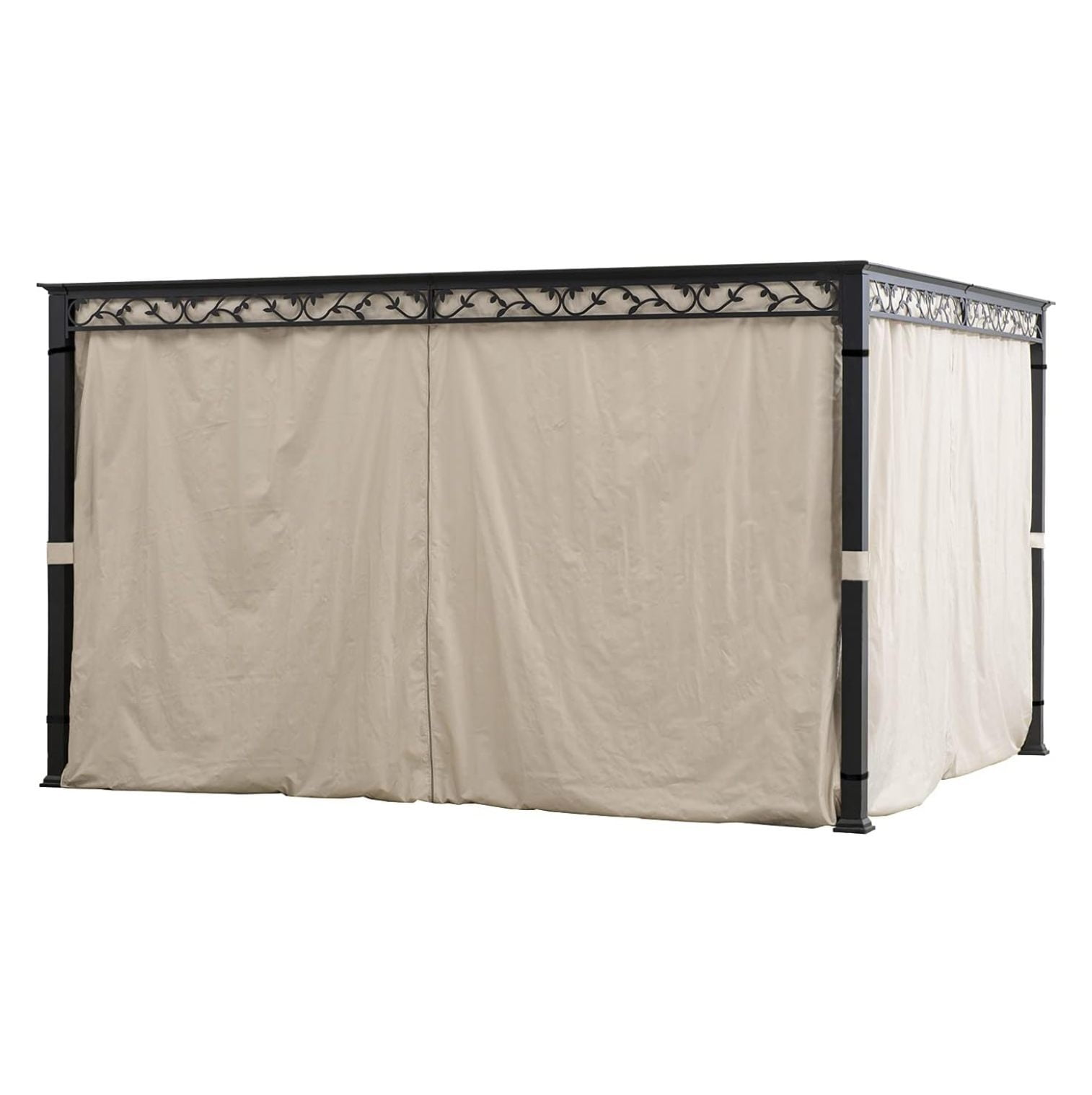 saney Universal Gazebo Curtains 10' X 10' Replacement 4 Panels Privacy Curtain Set for Gazebo ...