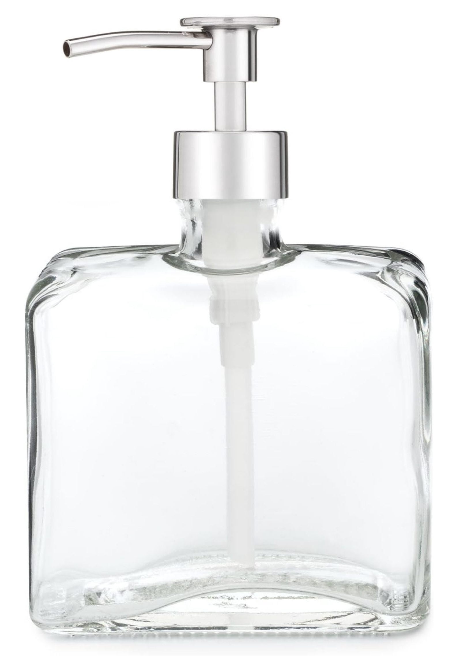 Picture of saney Urban Square Recycled Glass Soap Dispenser with Metal Pump, 8.5oz ...