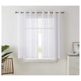 thumbnail image 1 of saney White Sheer Curtains 63 inches Long - 2 Panels Semi Sheer Curtains Window Treatment Grommet Voile Panels for Living Room, Bedroom, & (54" W x 63" L, White), 1 of 9