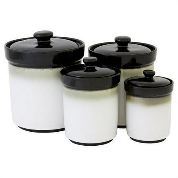sango nova black 4-pc. kitchen canister set