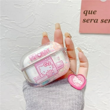 sanrio liquid quicksand pink hello kitty Case for Apple AirPods 1 2 3 Pro 2 Case For IPhone Bluetooth Earbuds Earphone Case