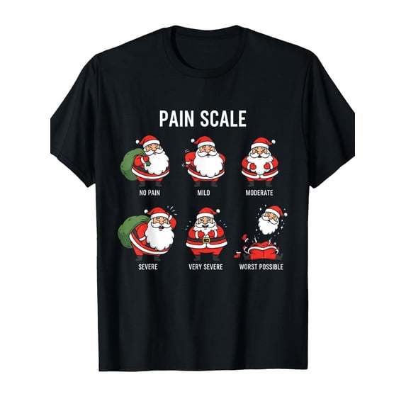Sacle Design santa pain scale funny christmas design for nurse cna er t shirt ...