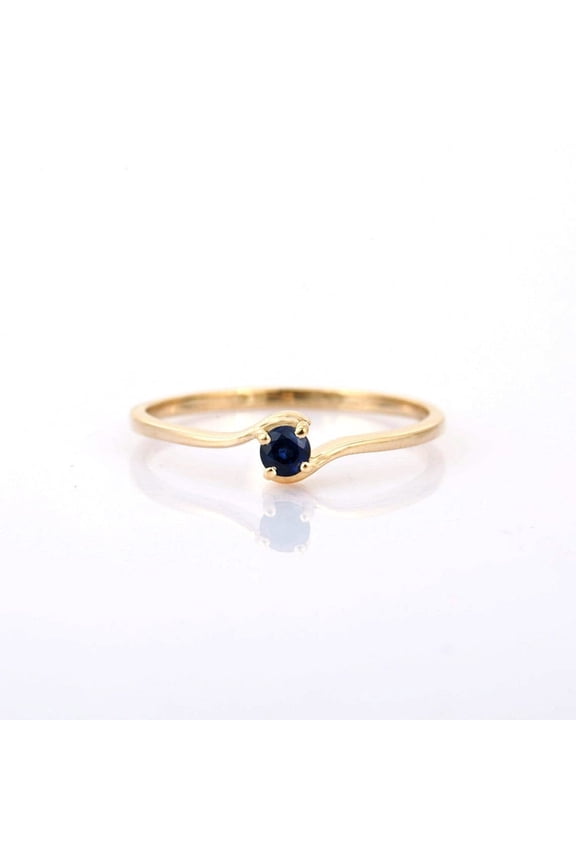 sapphire ring round cut ring Engagement Ring Yellow Gold Plated Ring gift for him