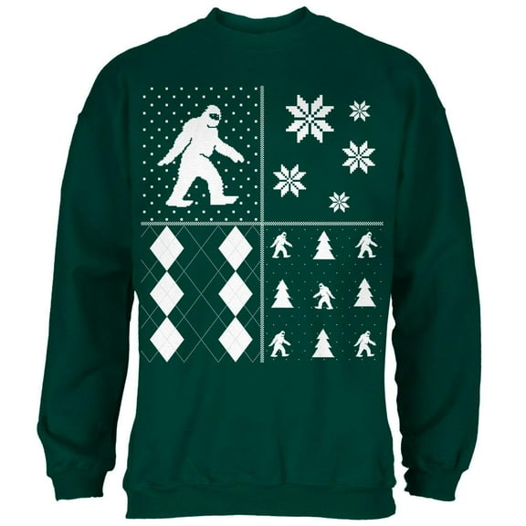 sasquatch festive blocks ugly xmas sweater forest adult sweatshirt