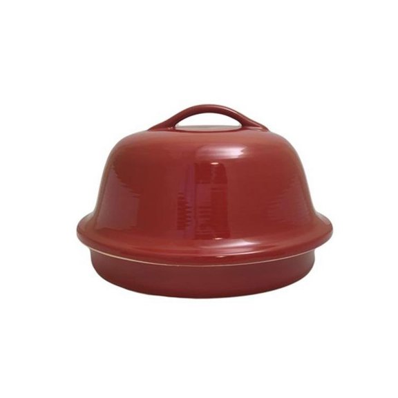 sassafras Enterprises 1005GRM Superstone La Cloche Glazed & Unglazed Interior, Red