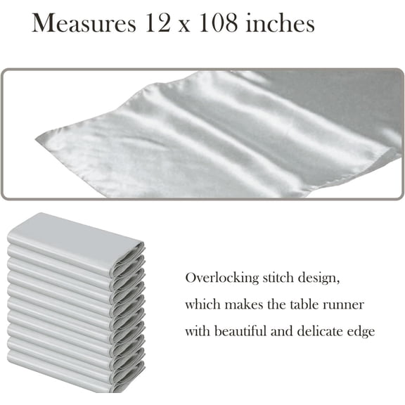 sasyxdc 10 Pack Dusty Rose Table Runner 12 X 108 Inches Wedding Satin Table Runner for Party Banquet Bridal Shower Baby Shower Conference Dining Room Table Decorations - Dusty Rose/Mauve