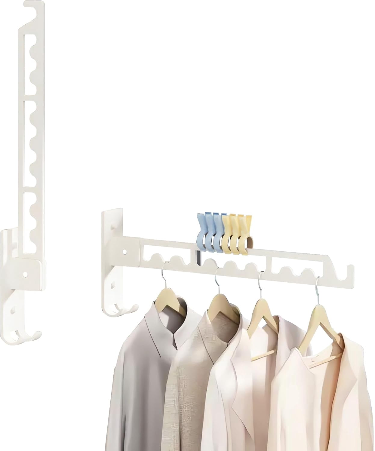 sasyxdc 2 Pack Wall Mounted Drying Rack Foldable Clothes Drying Rack ...