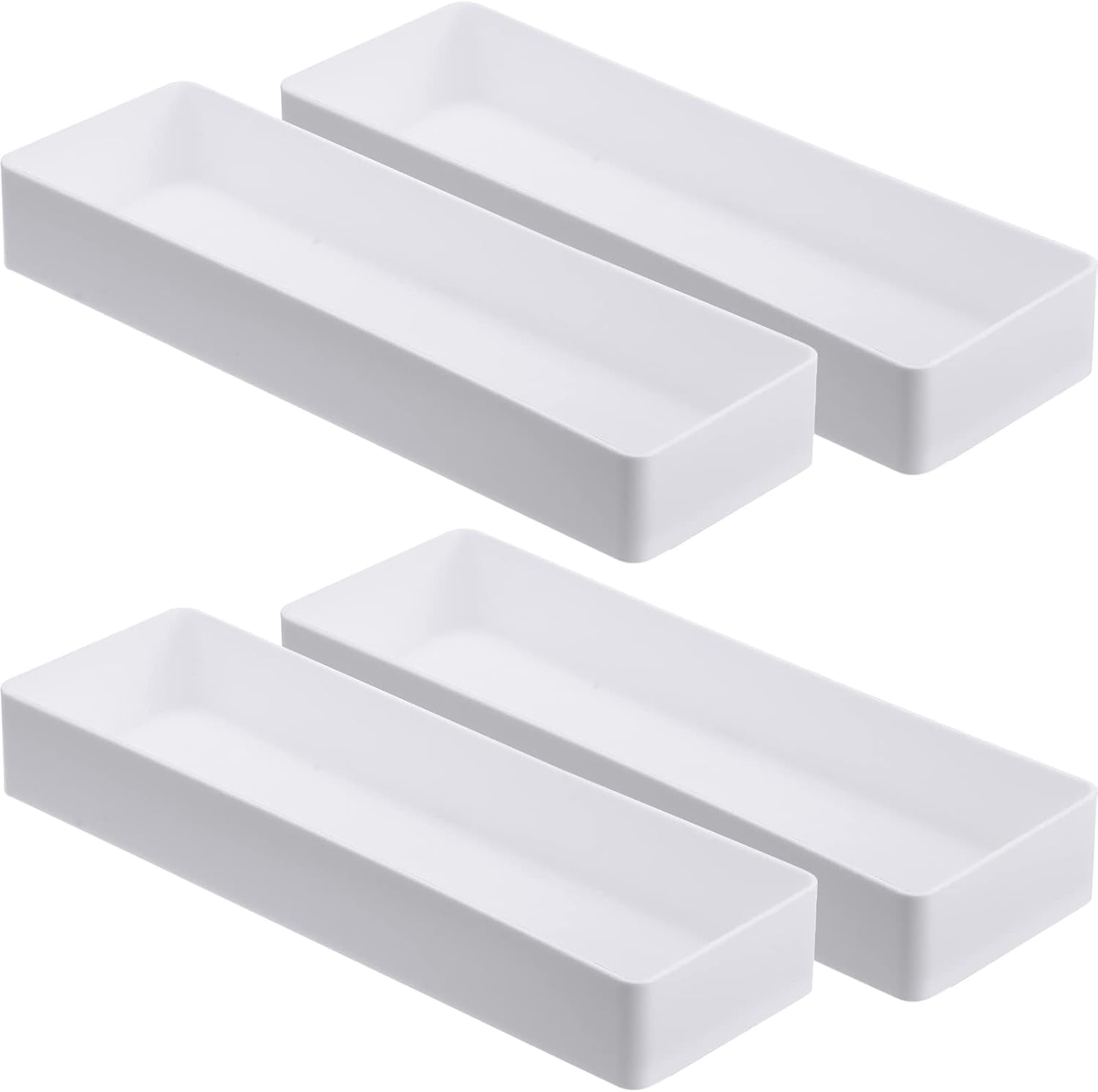 sasyxdc 4 Pack Plastic Drawer Organizer 9.5 x 3 x 1.4 Inch Tabletop ...