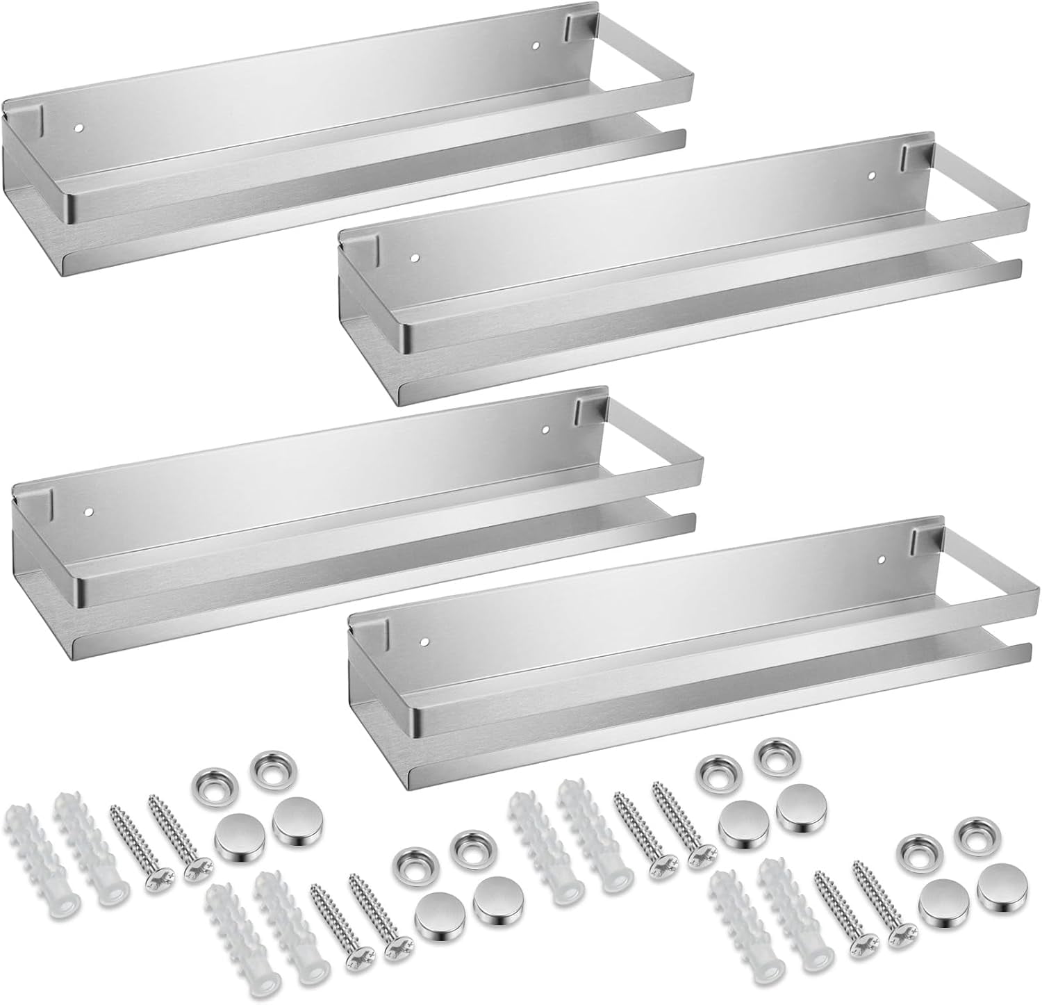 sasyxdc 4 Pieces Stainless Steel Shelf Bathroom Shower Floating Shelves ...