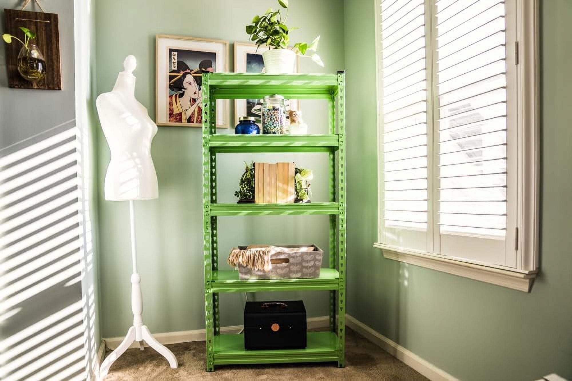 sasyxdc 5 Tier Adjustable Steel Powder Coated Storage Shelving with ...