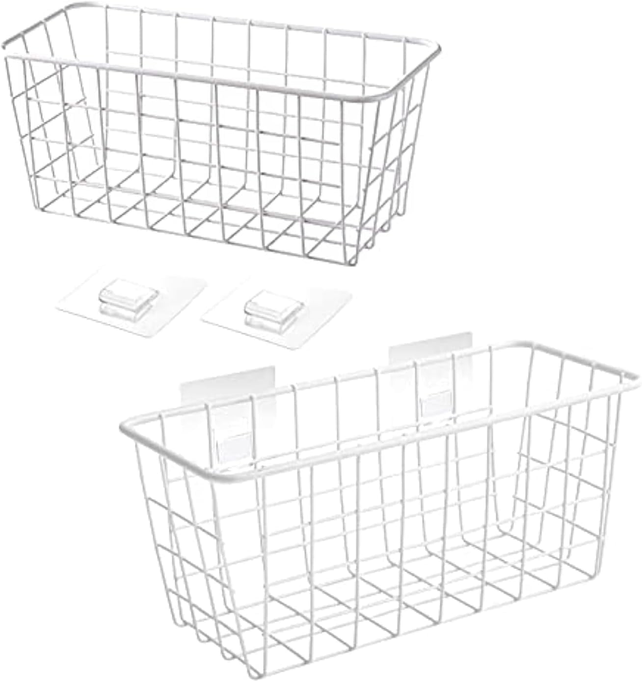 Small Wire Strorage Rack sasyxdc Adhesive Sturdy Small Wire Storage Baskets with Kitchen Food ...