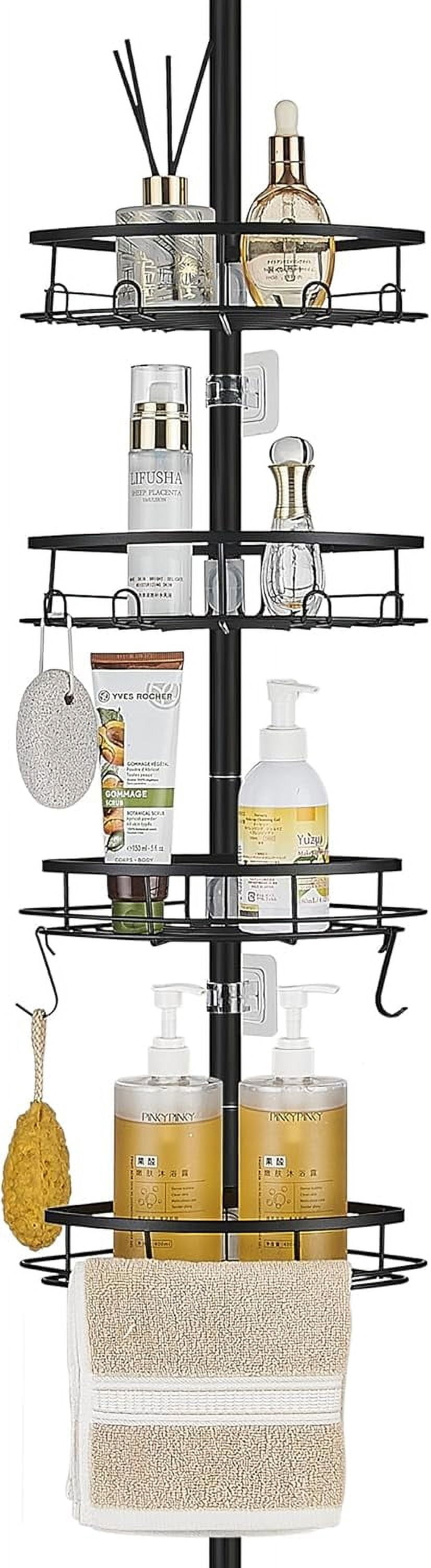 dxynlzq Corner Shower Caddy Tension Pole Tension Rod Organizer 4-Tier ...
