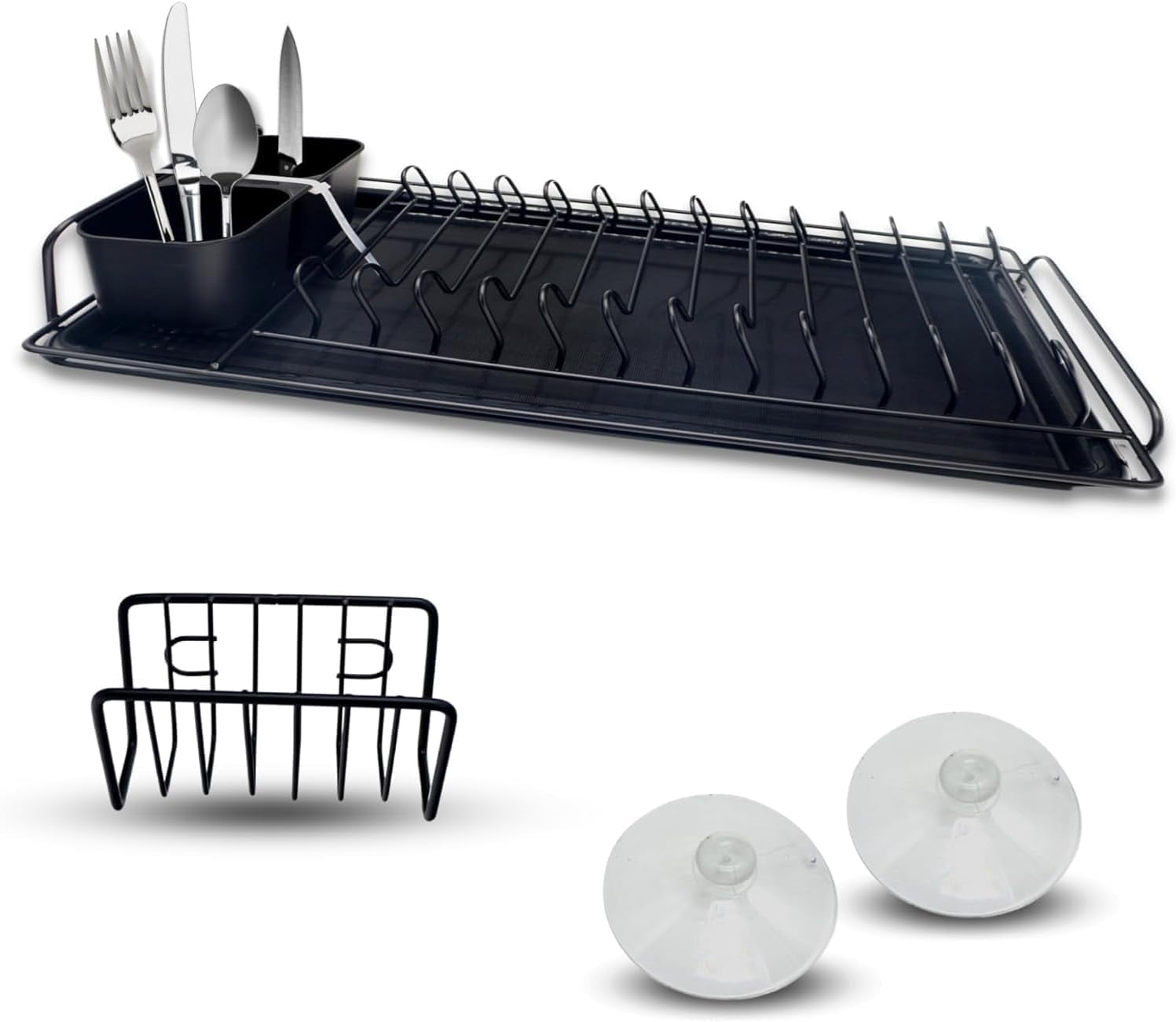 sasyxdc Easy WAYZ Stainless Steel Dish Drying Rack with Sponge and ...