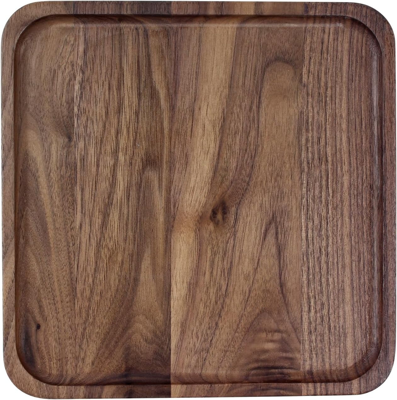 sasyxdc GLIBBUL Wooden Serving Tray Walnut Wood Breakfast Platter Food ...