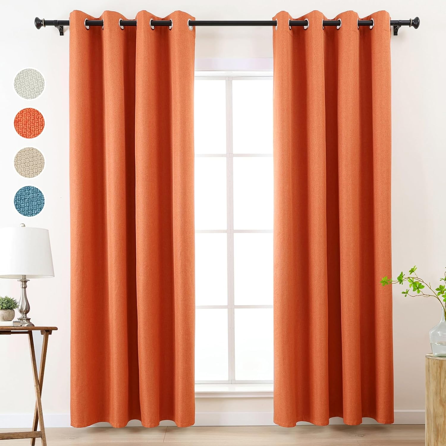 sasyxdc Ivory 100% Blackout Curtains 84 Inches Long for Bedroom Living ...