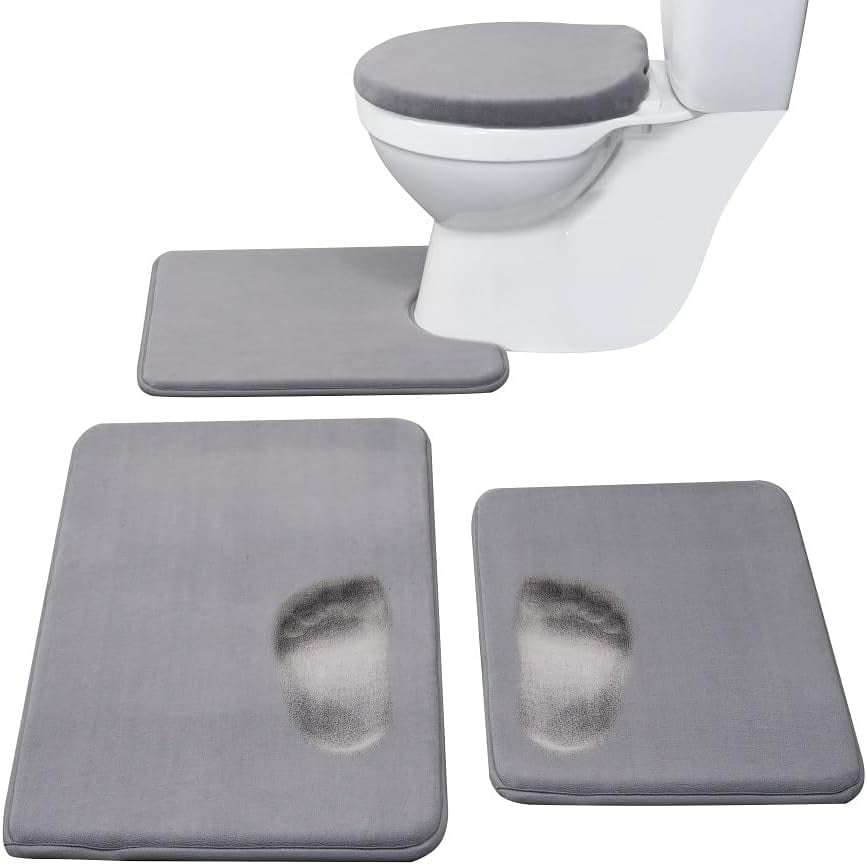 Toilet Bowl Rug sasyxdc KFHDMCV Memory Foam Bathroom Rugs Set 4 Piece with Toilet Lid ...