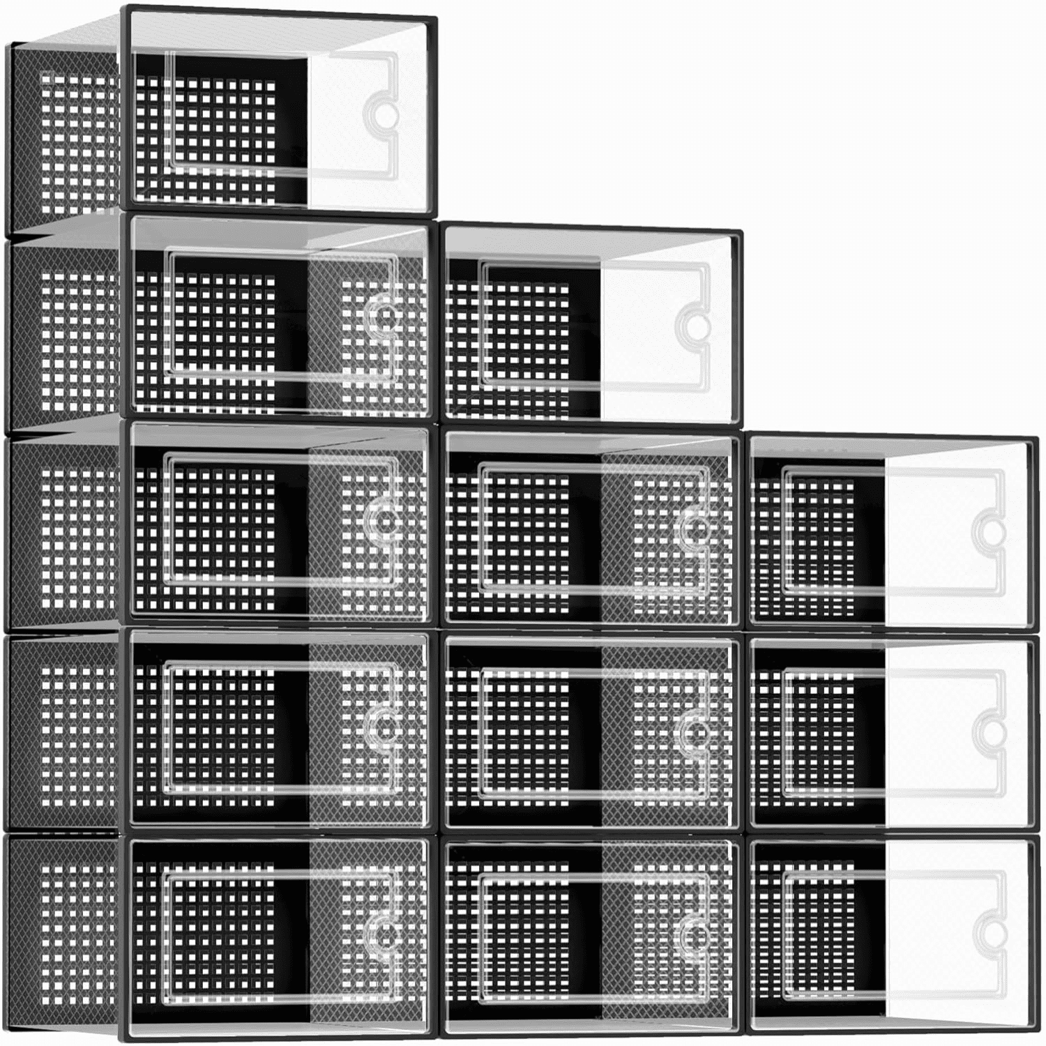 hlttpm Large Shoe Organizers Storage Boxes for Closet 12 Pack Clear ...