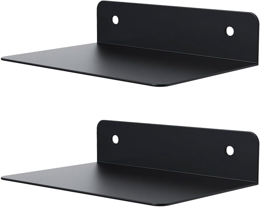sasyxdc Metal Floating Shelves for Wall Mounted L-Shaped Minimalist ...