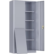 sasyxdc Metal Garage Storage Cabinet 72\u201D Lockable File Cabinets with 2 Doors and 4 Adjustable Shelves Steel Tool Cabinets with Lock for Gym Black