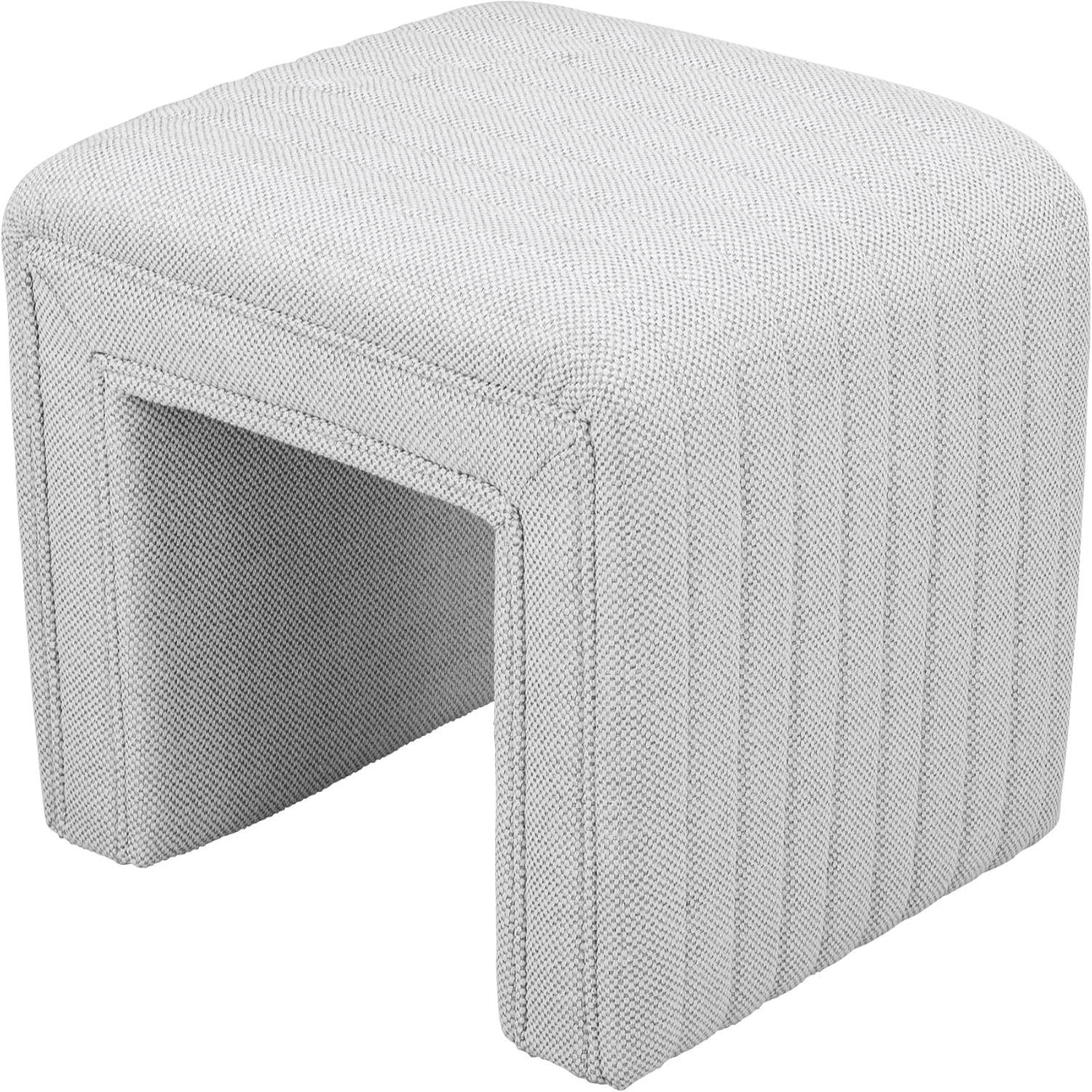 sasyxdc Vanity Stool Chair Linen Ottoman Foot Stool with Wooden Legs ...