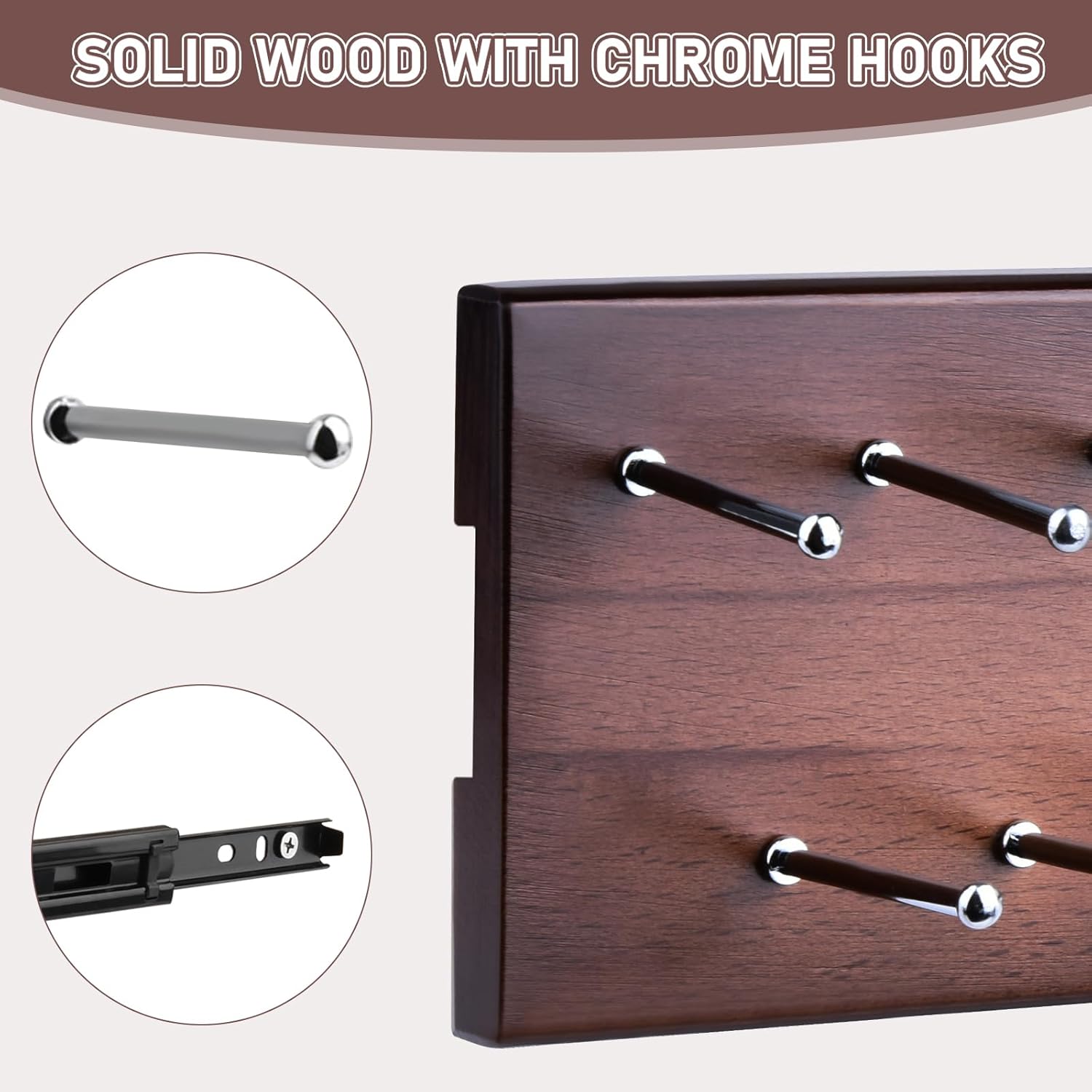 Pull Out Hook Rack sasyxdc Wood Pull Out Belt Rack for Closet 21 Tie Hanger Extending ...