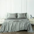 thumbnail image 1 of NTBED Satin Sheets King Gray Luxury Silky Bed Sheets 1800 Microfiber Sheet Set 4 Pcs, 1 of 7