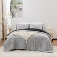 thumbnail image 1 of King Comforter Set All Season Reversible Bed Set with 2 Pillow Cases 3 Pieces Bedding Sets Down Alternative Black/Gray Comforters, 1 of 8