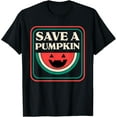 thumbnail image 1 of save a pumpkin retro 80s watermelon jack o lantern halloween T-Shirt, 1 of 3