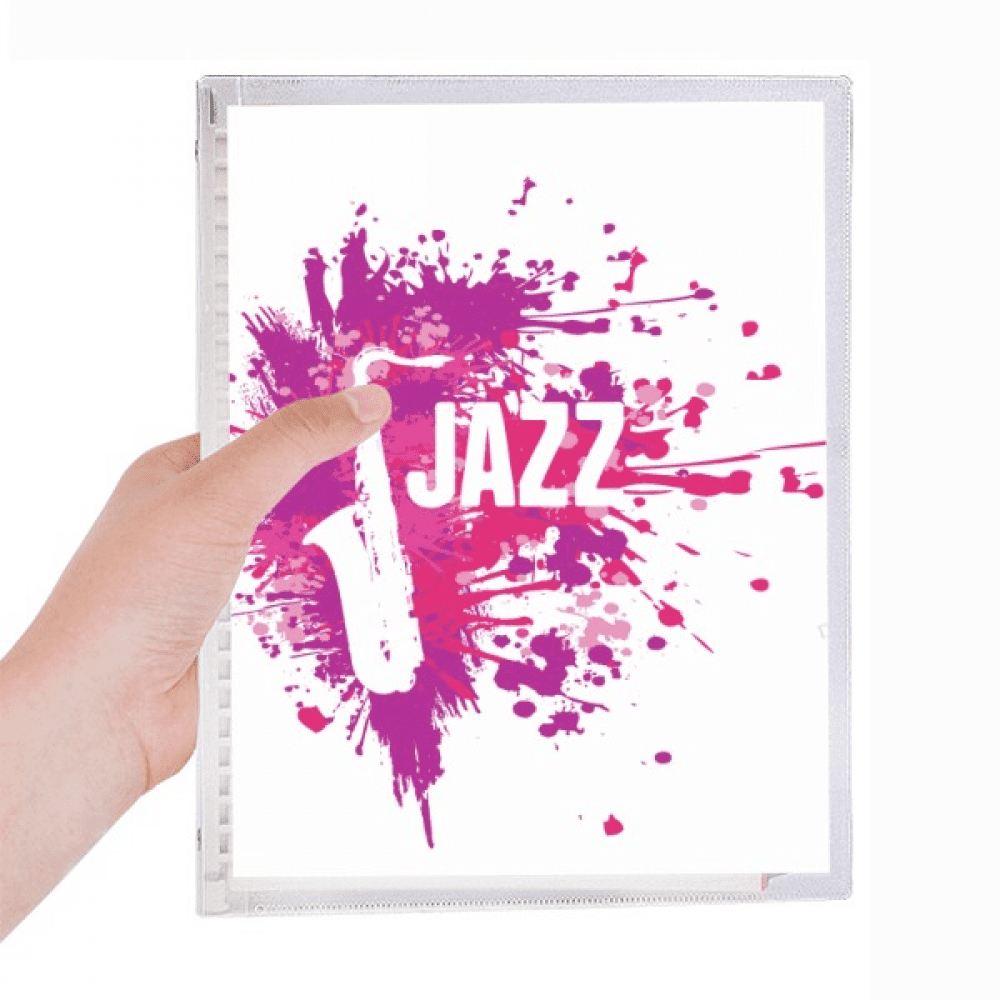 sax jazz music culture pattern notebook loose diary refillable journal statiry