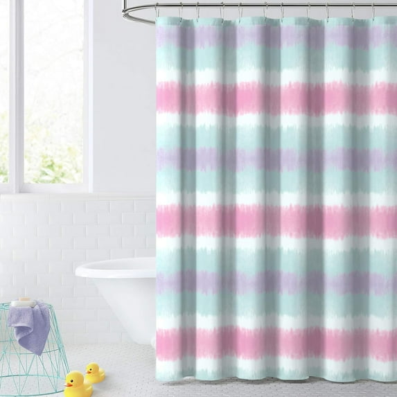saxeuu Kids Fabric Shower Curtain for Bathroom, 72 in x 72 in (W x L), Purple Unicorn Rainbow