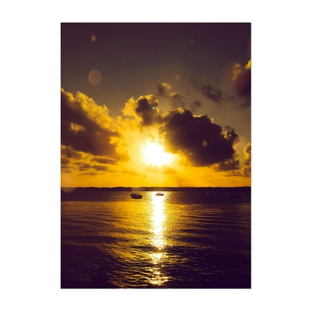 saxofone - Jacaré Paraíba Brazil Photography Sunset Lake Boat Scenic Nature Water Seascape Unframed Wall Art Print 4 x 6 inches