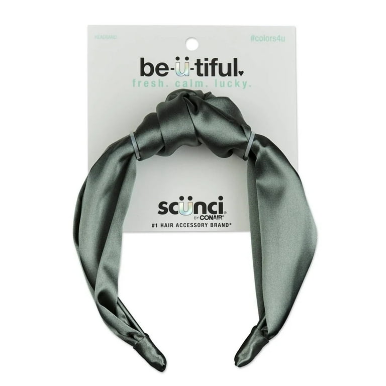 SATIN HAIR BAND BROAD DARK SAGE SATIN HAIR BAND BROAD DARK SAGE