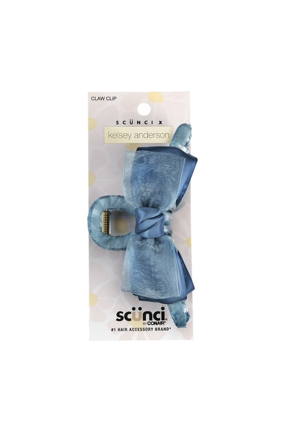 x Kelsey Anderson Bow Claw Clip, Blue, 1 count