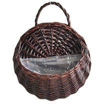 scalloped wall basket - Loetky Wicker Hanging Basket, Handwoven Rattan Wall Mounted Planter for Indoor Outdoor Decor, Waterproof Flower Pot Hanger for Patio, Garden, Porch & Balcony