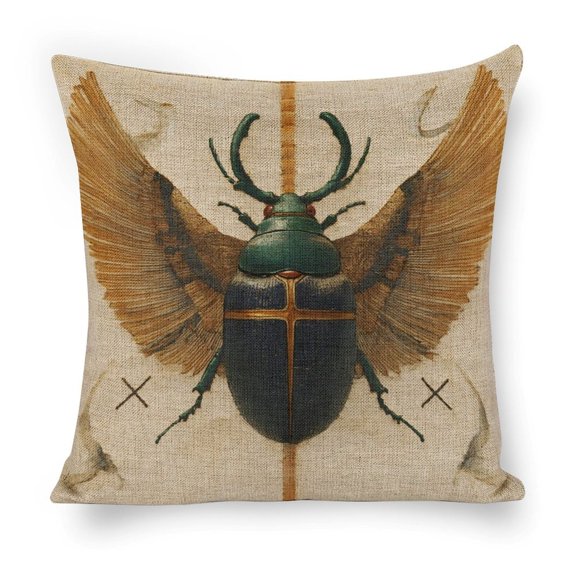 scarab beetle wings crosslinen toss pillowcase decoration pillowcase gifting preferred 18x18 inch cushion cover sofa pillowcase sofa bedroom living room car