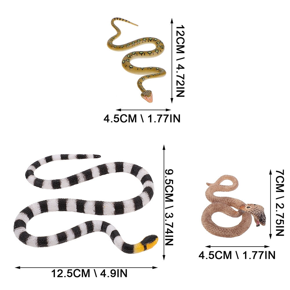 scary snake toys 3pcs Halloween Party Snake Props Scary Snake Models ...