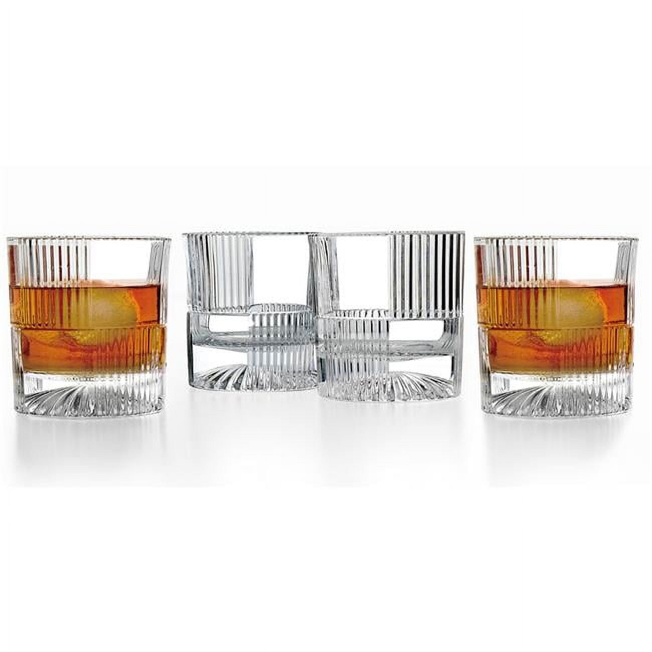 Clear Ribbed Crystal 10oz Stemware Set of 4