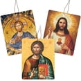 thumbnail image 1 of The scent of Christ, 3-pack mix Catholic, religious icons, hanging car air freshener, 3 scents with saint image art, inspirational car rearview mirror accessories, fun deodorizer for cars, homes, clo, 1 of 5