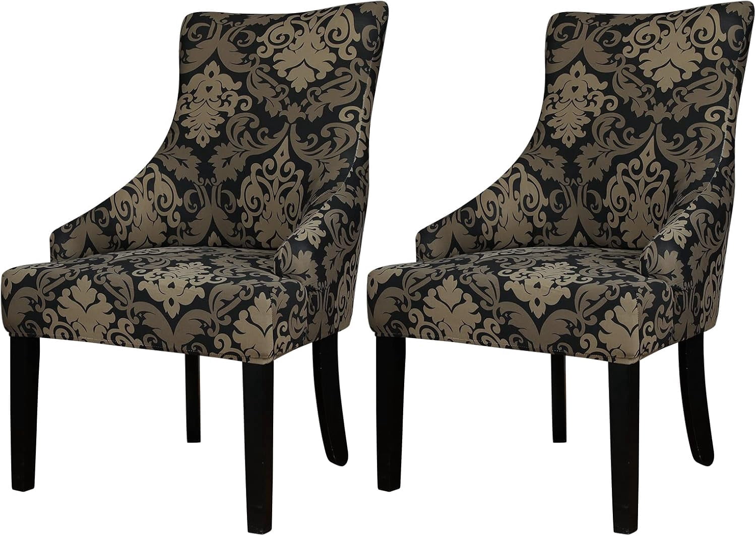 schiudm Wingback Chair Covers with Pattern - Chair Covers for Dining ...