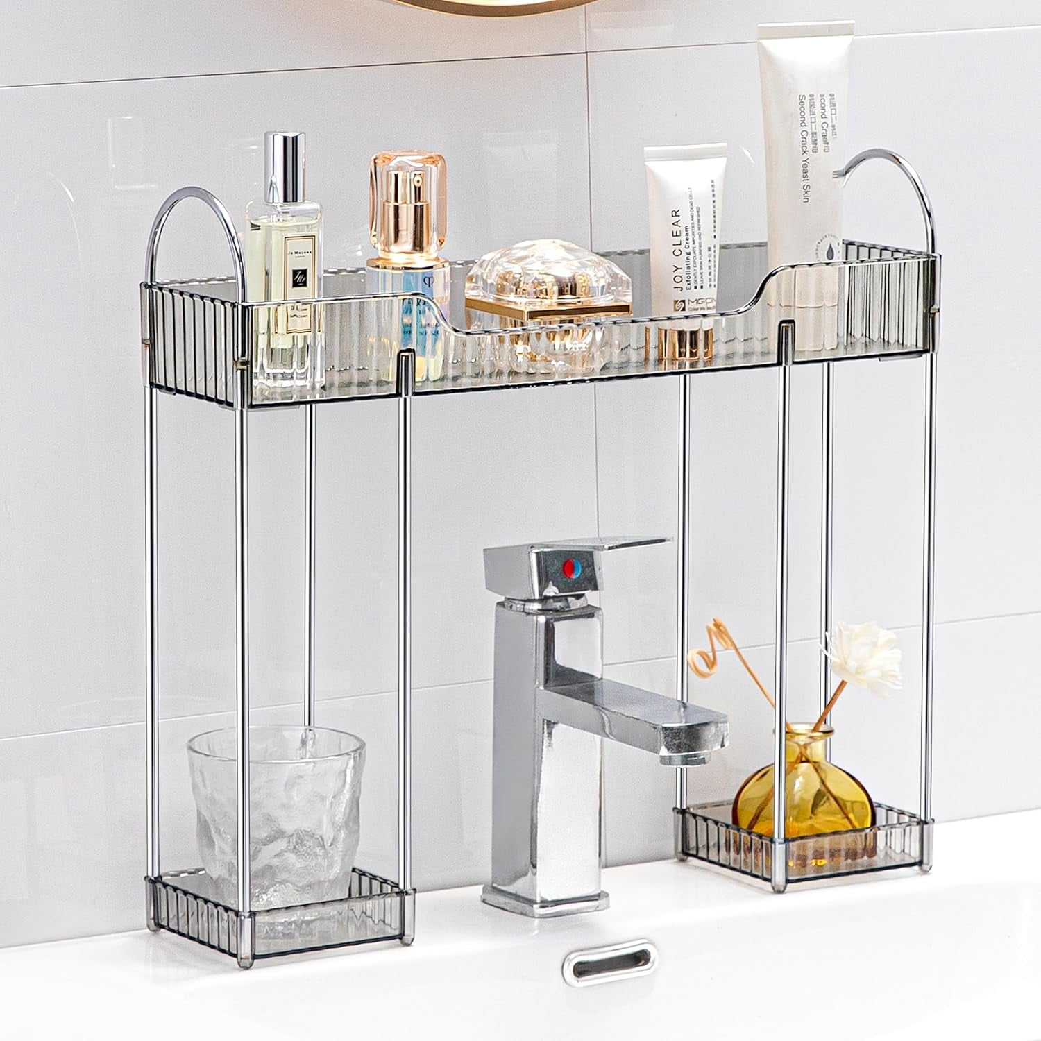 schiudm YCIA&DONE Bathroom Countertop Organizer Over The Faucet Narrow ...
