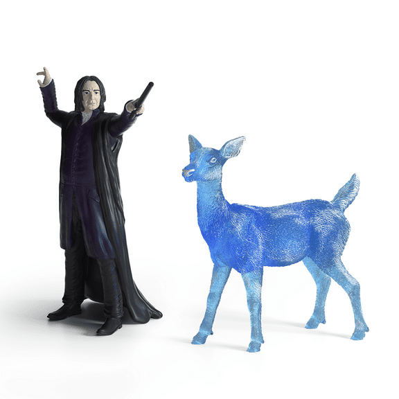 Schleich Harry Potter - 2 PC Professor Snape and Patronus Deer Figurines - Wizarding World Toys for Kids and Adults Ages 6+ | 42683