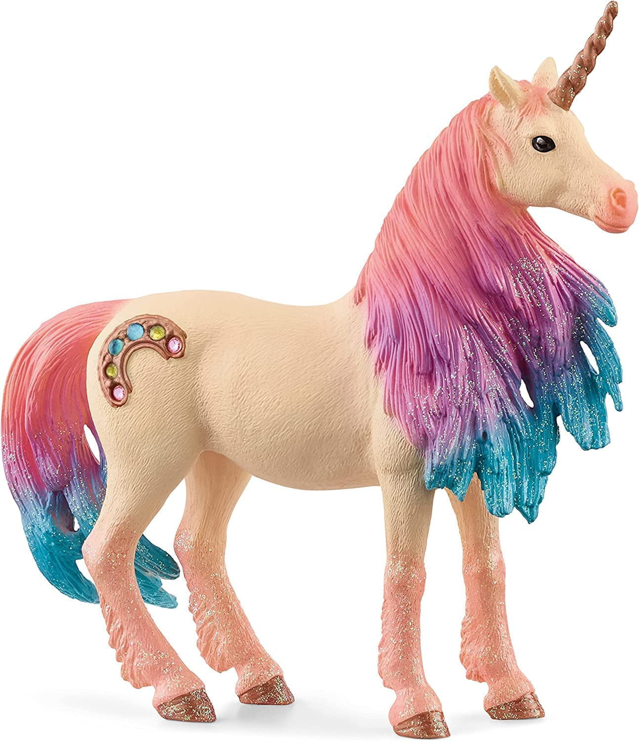 schleich 70723 bayala Mythical Decorated Marshmallow Unicorn Mare Figurine - Featuring Glittery