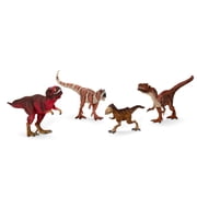 schleich Dinosaurs - 4 PC Red Dinosaur Figurine Set with T Rex, Allosaurus, Moros Intrepidus and Majungasaurus Toys for Kids Ages 3+