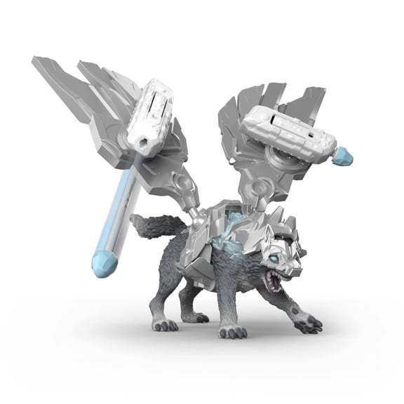 schleich Eldrador Creatures - 14 PC Ice Wolf Gladiator Playset with Ice Wolf Figure, Wing Armor and Battle Accessories for Kids Ages 7+
