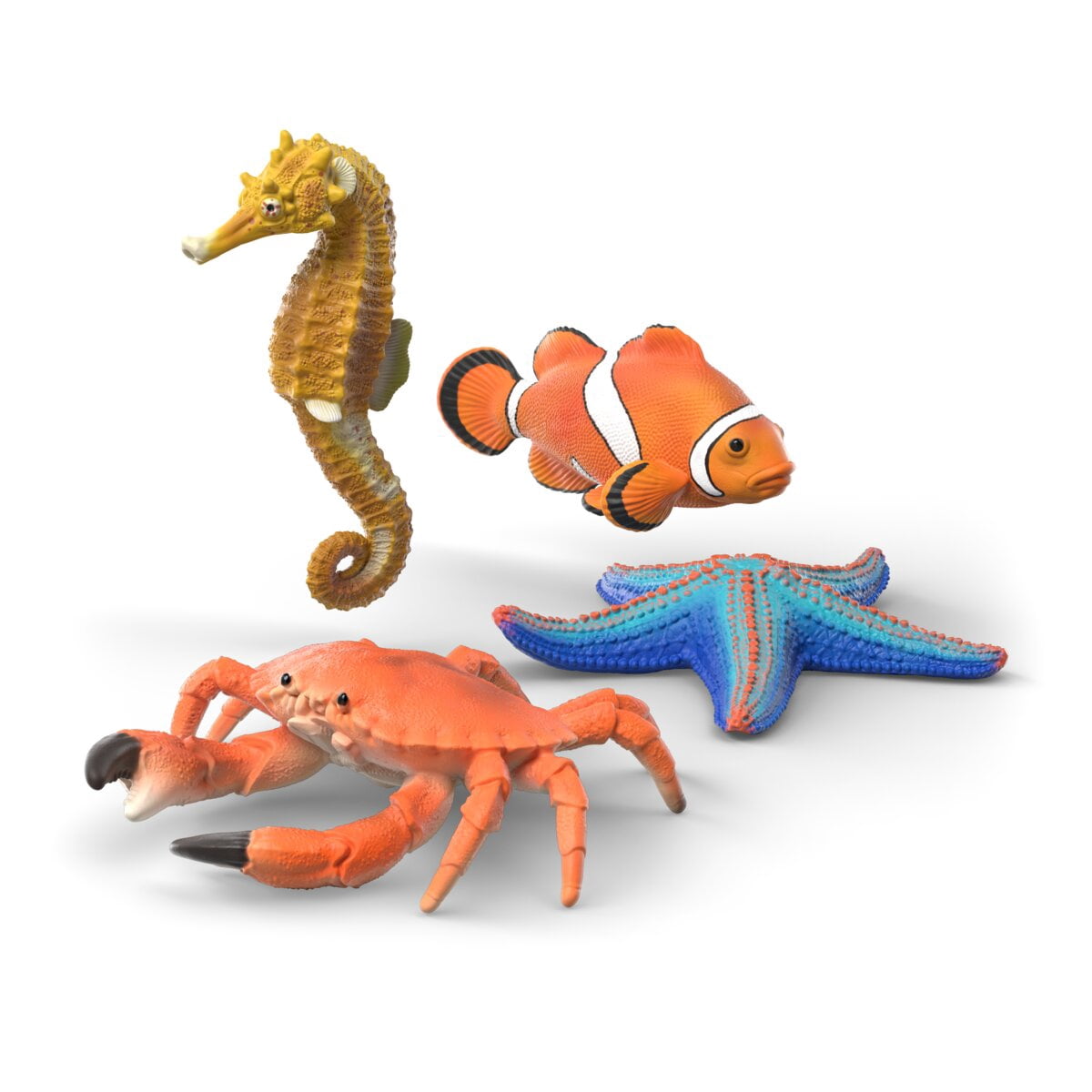 schleich Wild Life - 4 PC Sea Animals Discovery Set with Starfish, Clownfish, Seahorse and Crab Toys for Kids Ages 3+