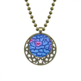 thumbnail image 1 of science bioplast microcosc pattern pendant star necklmoon chain jewelry, 1 of 3