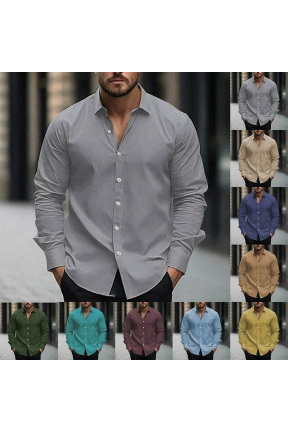 Mens Casual Button Down Shirt Untucked Long Sleeve Stretch Dress Shirt Wrinke Free Business Work Shirts Army Green,S