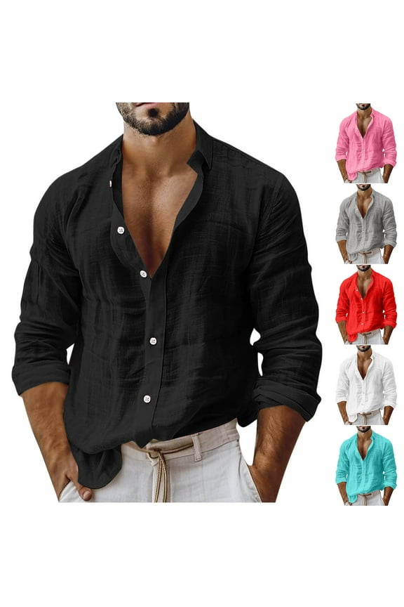 Mens Linen Shirt Short Sleeve Casual Button Down Shirts Loose Fit Summer Beach Breathable Tops White,M